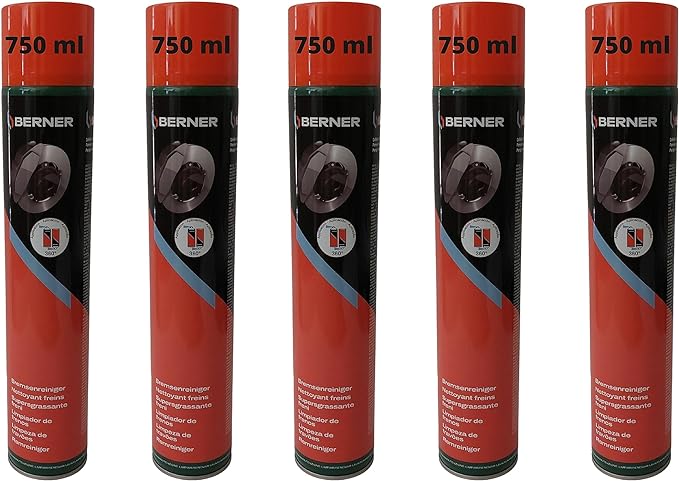 Confezione 5 pezzi – Sgrassatore freni Berner 750 ml