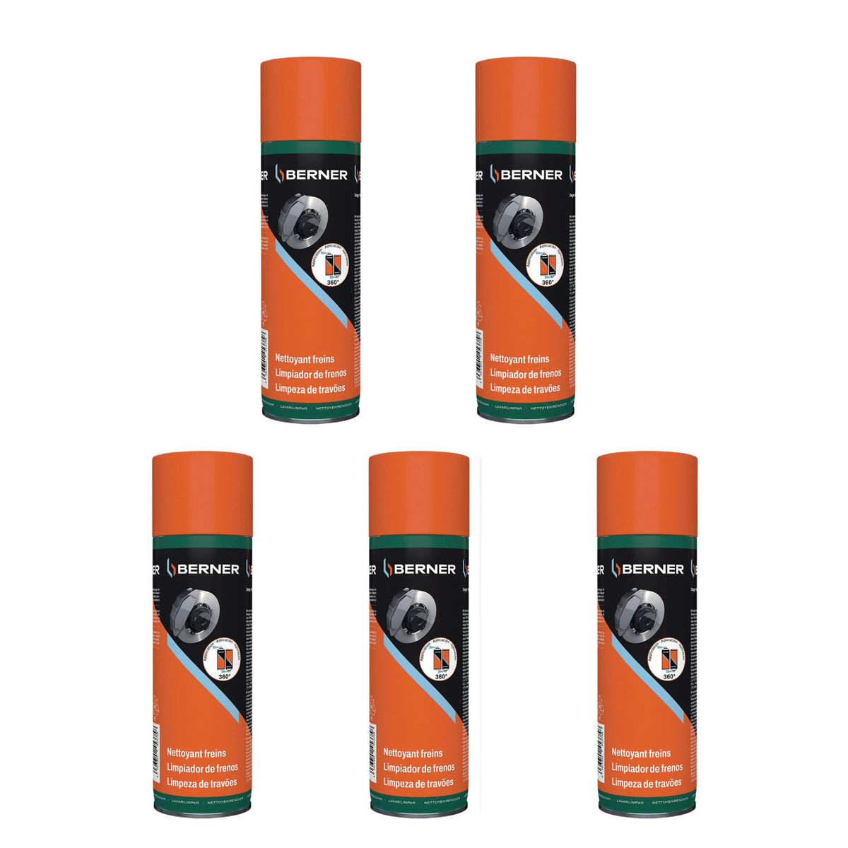 Confezione 5 pezzi – Sgrassatore freni Berner 500 ml